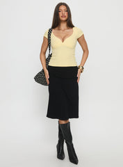 Baseline Cross Over Cap Sleeve Top Yellow