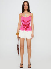 Start Of Summer Sequin Top Pink
