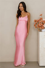 The Samara Satin Maxi Dress Candy